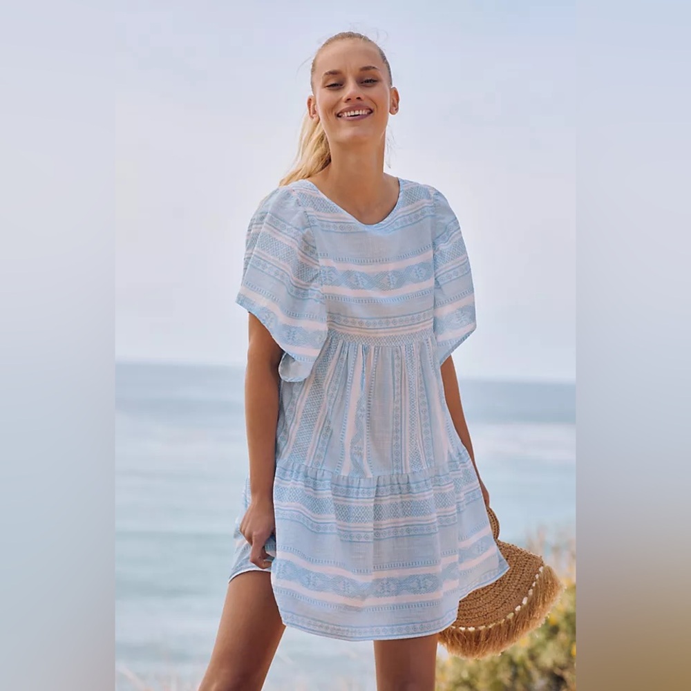 NWT Anthropologie Maeve Tiered Cover-Up Mini Dress